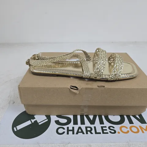 SIMPLY BE GIA EXTRA WIDE GOLD SANDALS SIZE 9 BOXED