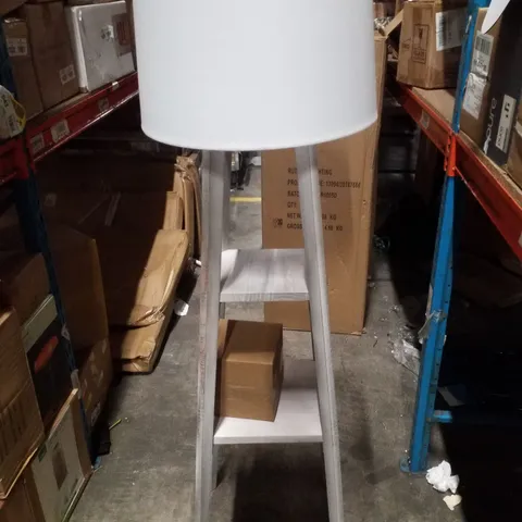 BOXED RUTLAND LIGHTING SHELVED FLOOR LAMP - GREY