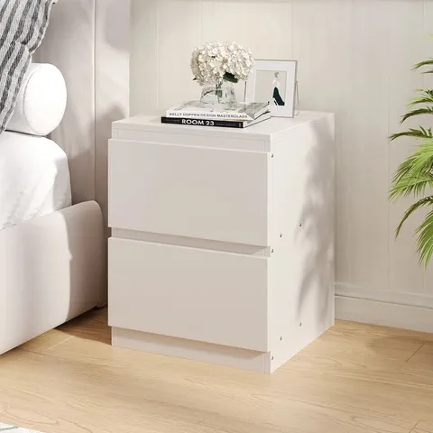 BOXED BATHROOM DECO 2-DRAWER WOODEN NIGHTSTAND BEDSIDE TABLE