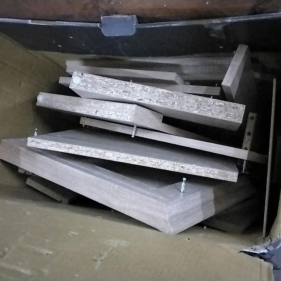 BOX OF BOOKSHELF PARTS