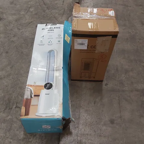 PALLET OF ASSORTED HOUSEHOLD ITEMS AND CONSUMER PRODUCTS TO INCLUDE; AIR COOLERS, BED FRAME, BOXED FURNITURE ETC 