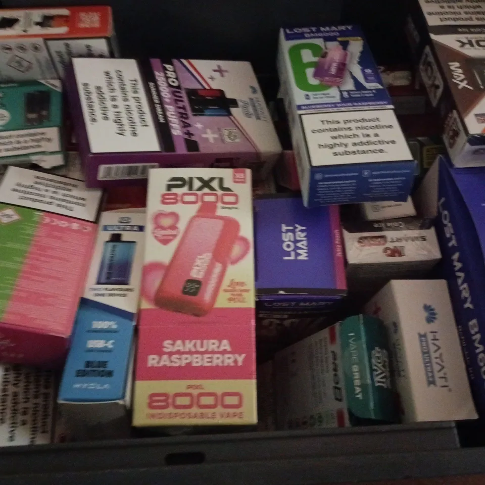 APPROXIMATELY 20 ASSORTED E-CIGARETTE PRODUCTS TO INCLUDE BRANDS SUCH AS IVG, SKE, HAYATI, ETC - COLLECTION ONLY