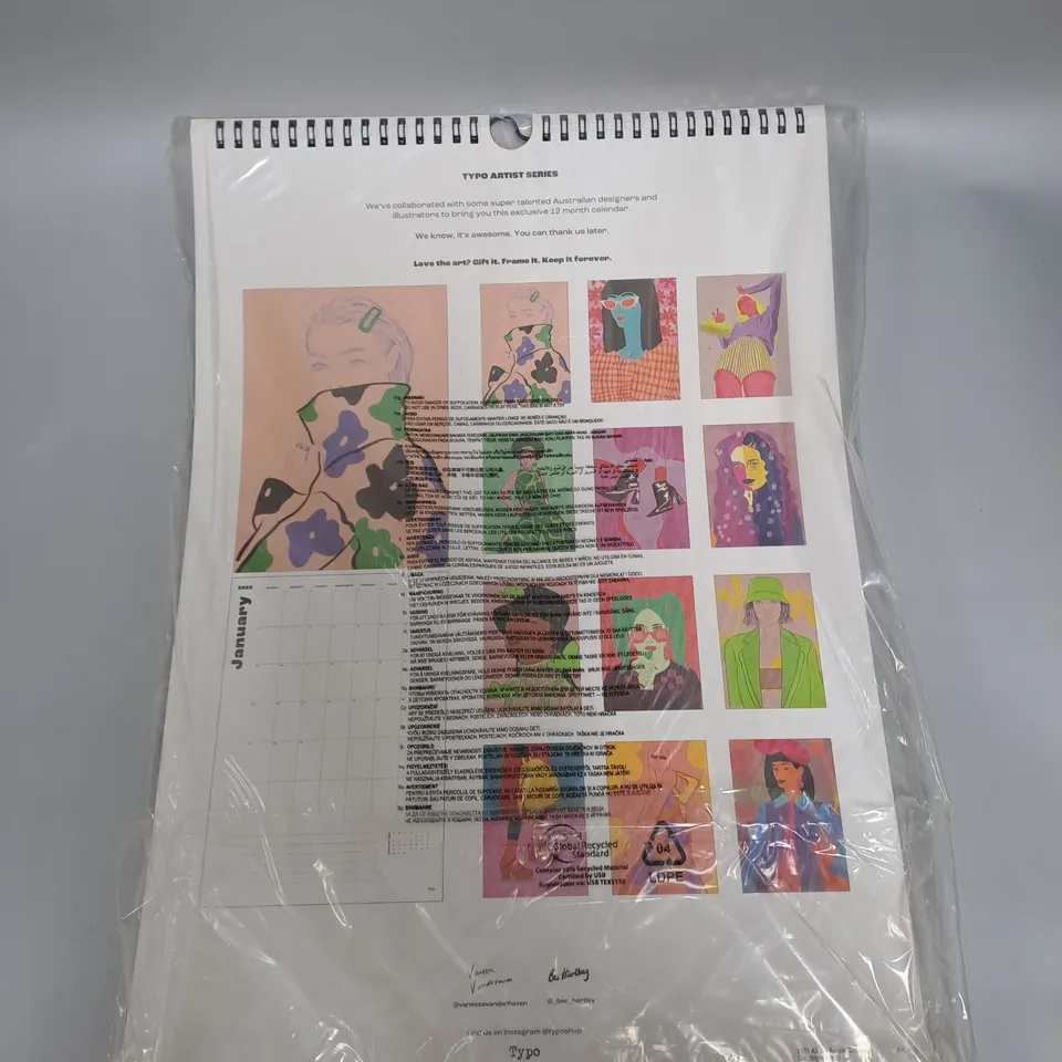 BOX OF 18X TYPO ARTISTS CALENDARS