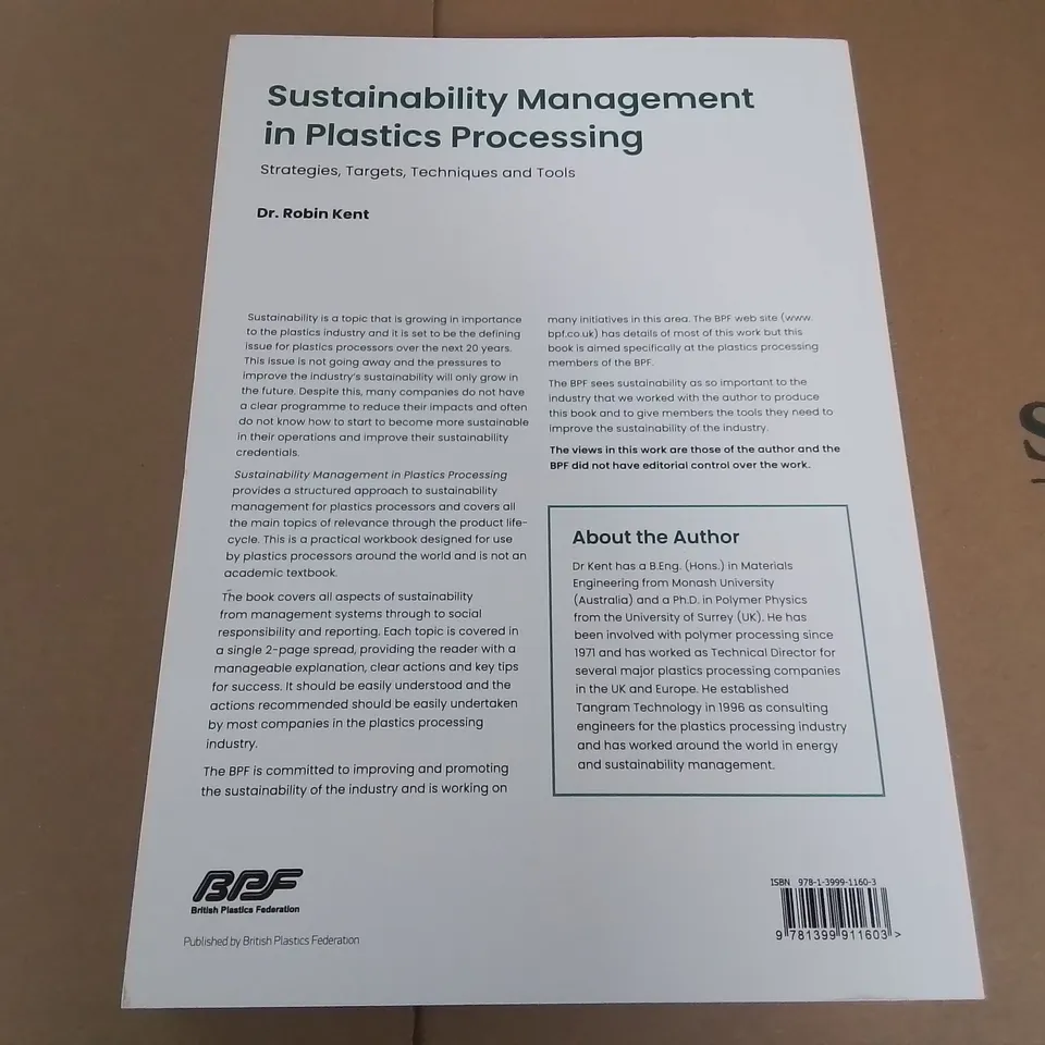 SUSTAINABILITY MANAGEMENT IN PLASTICS PROCESSING BY ROBIN KENT