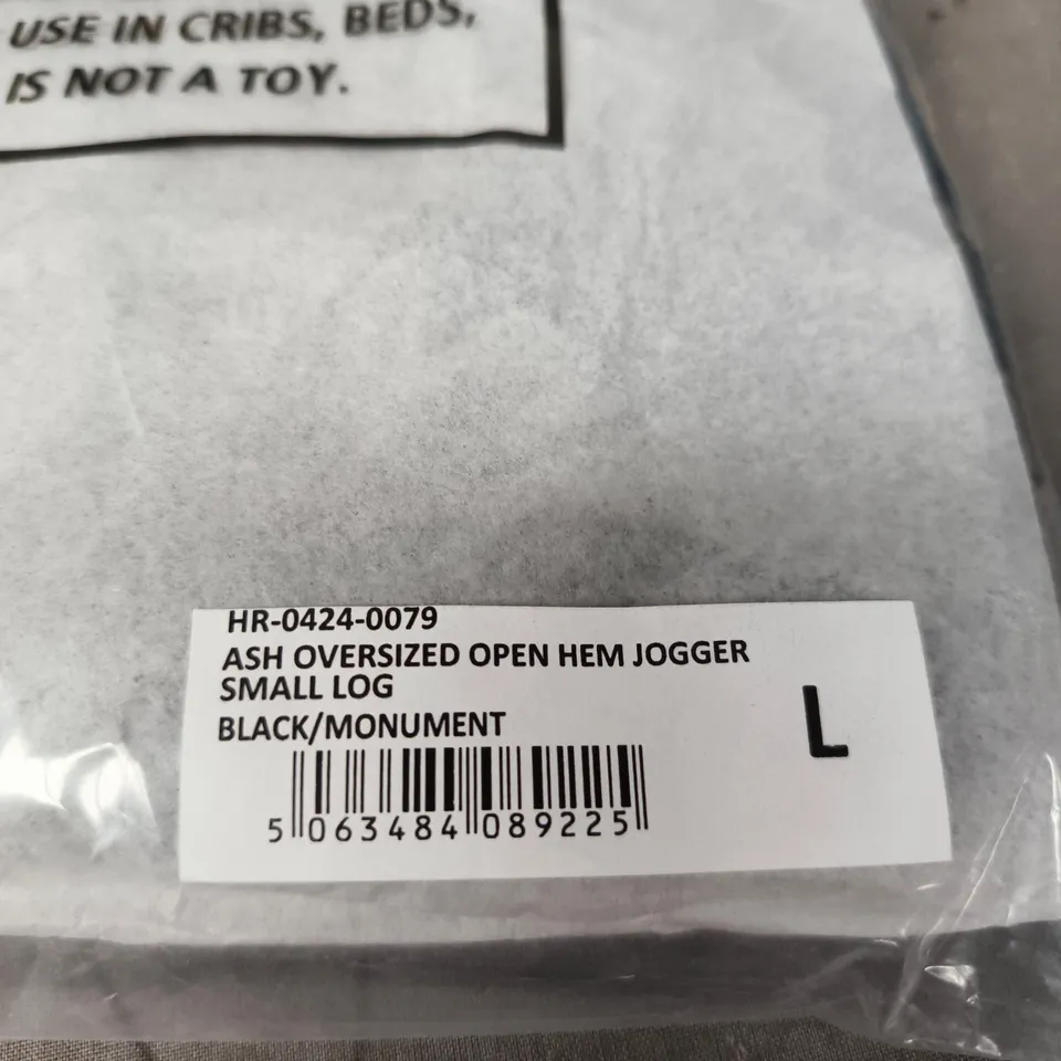 BAGGED HOODRICH ASH OVERSIZED OPEN HEM JOGGER – UK L