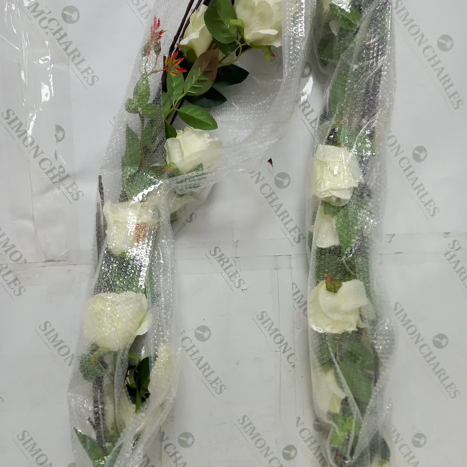 GARDEN REFLECTIONS PRE-LIT FAUX ROSE GARLAND - collection only