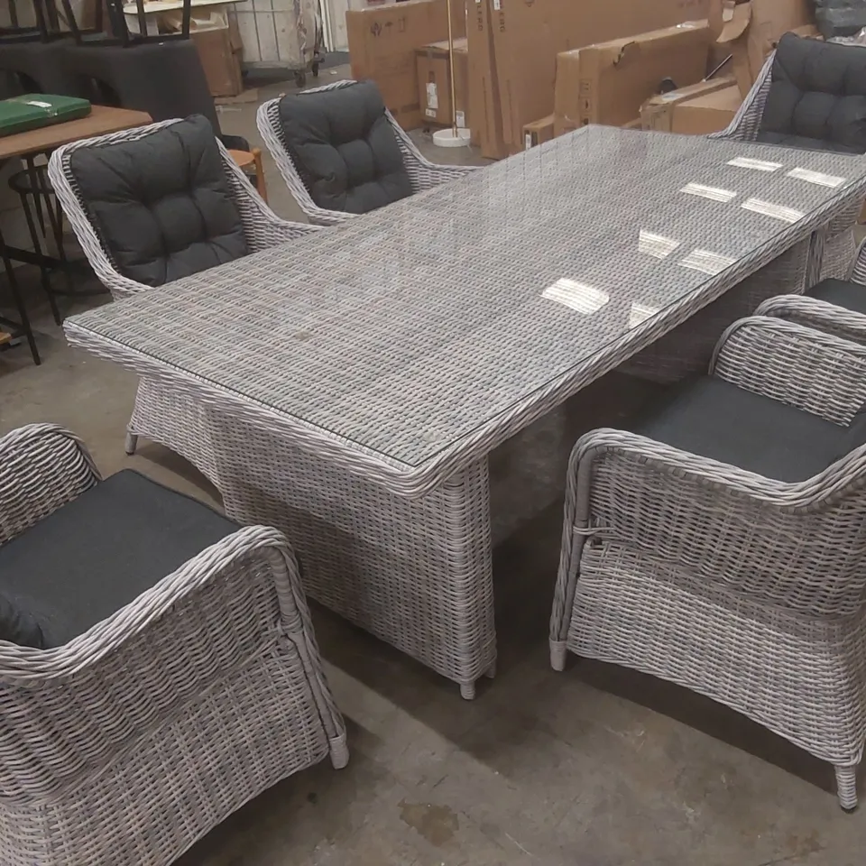 CHERELLE 6 SEATER GARDEN DINING SET WITH CUSHIONS