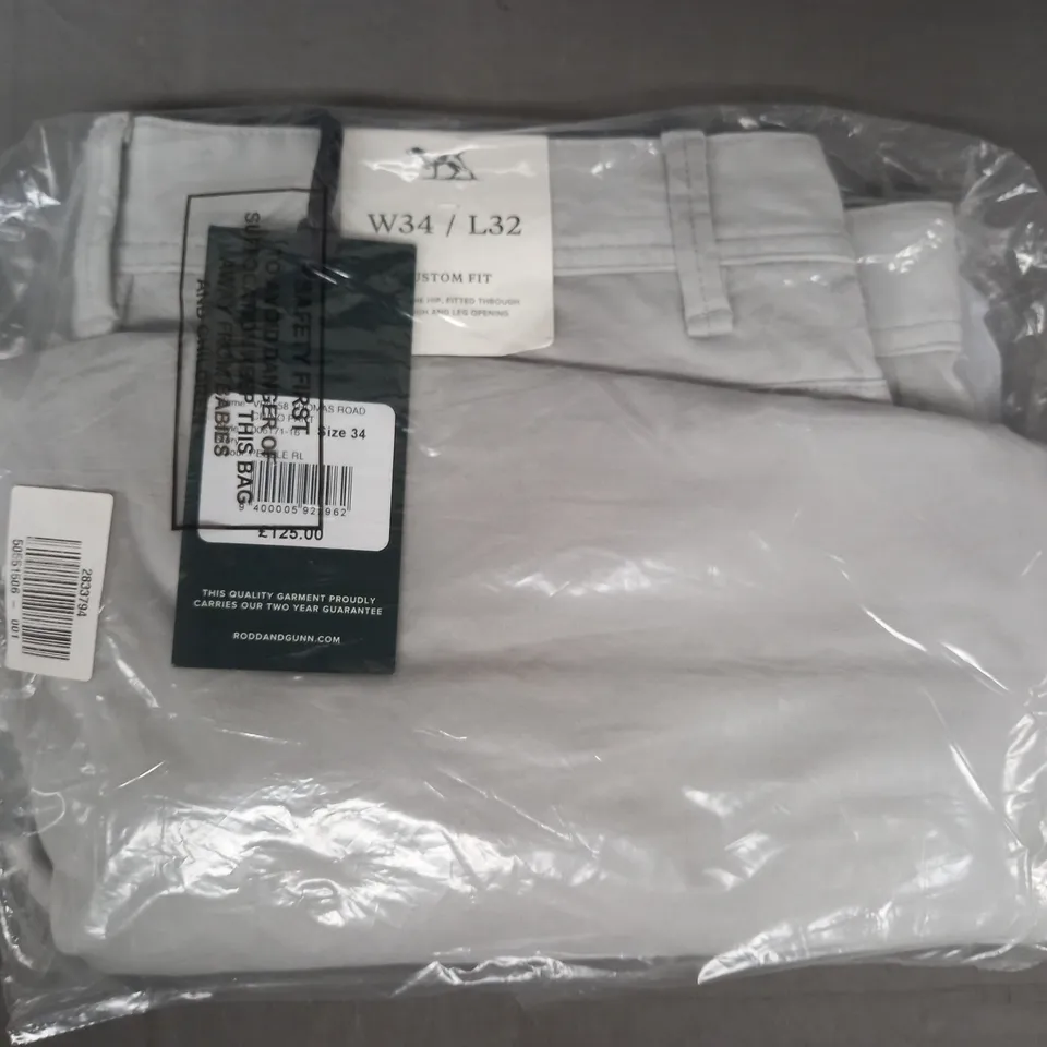 RODD & GUNN THOMAS ROAD CHINO PANTS IN PEBBLE SIZE 34/32