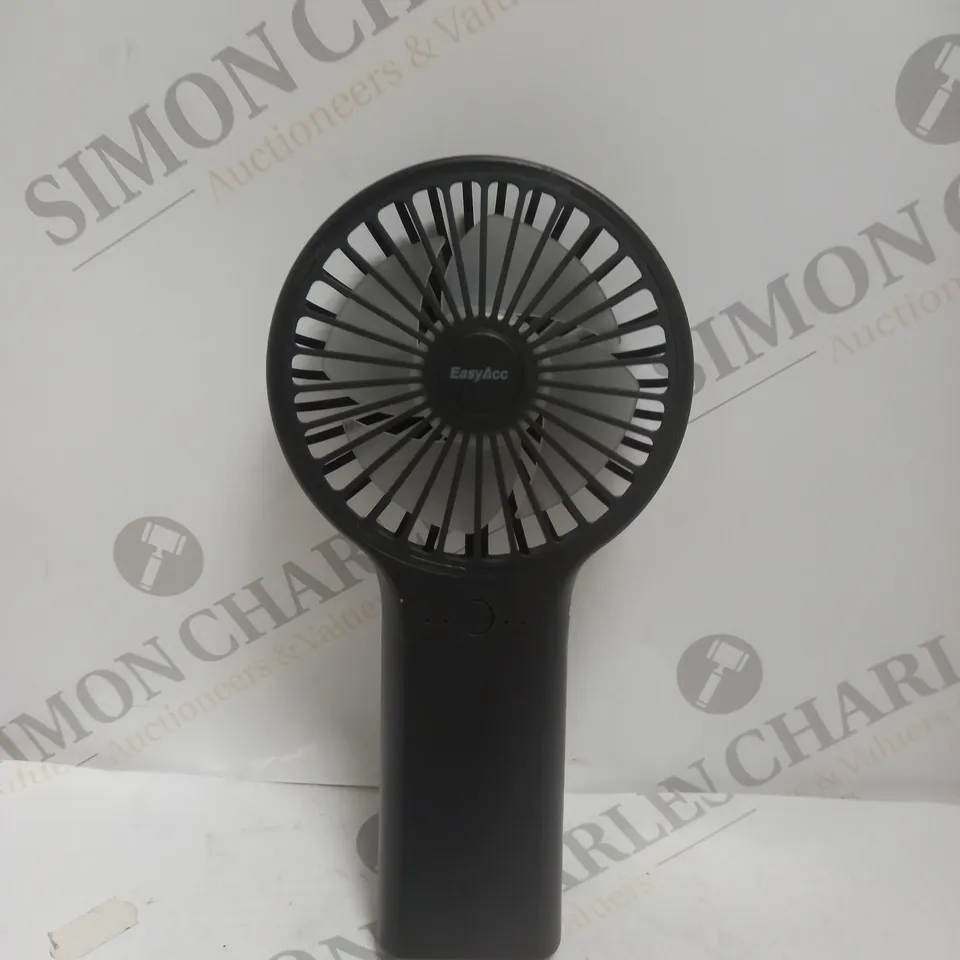 BOXED UNBRANDED PORTABLE WIRELESS HANDHELD FAN IN BLACK