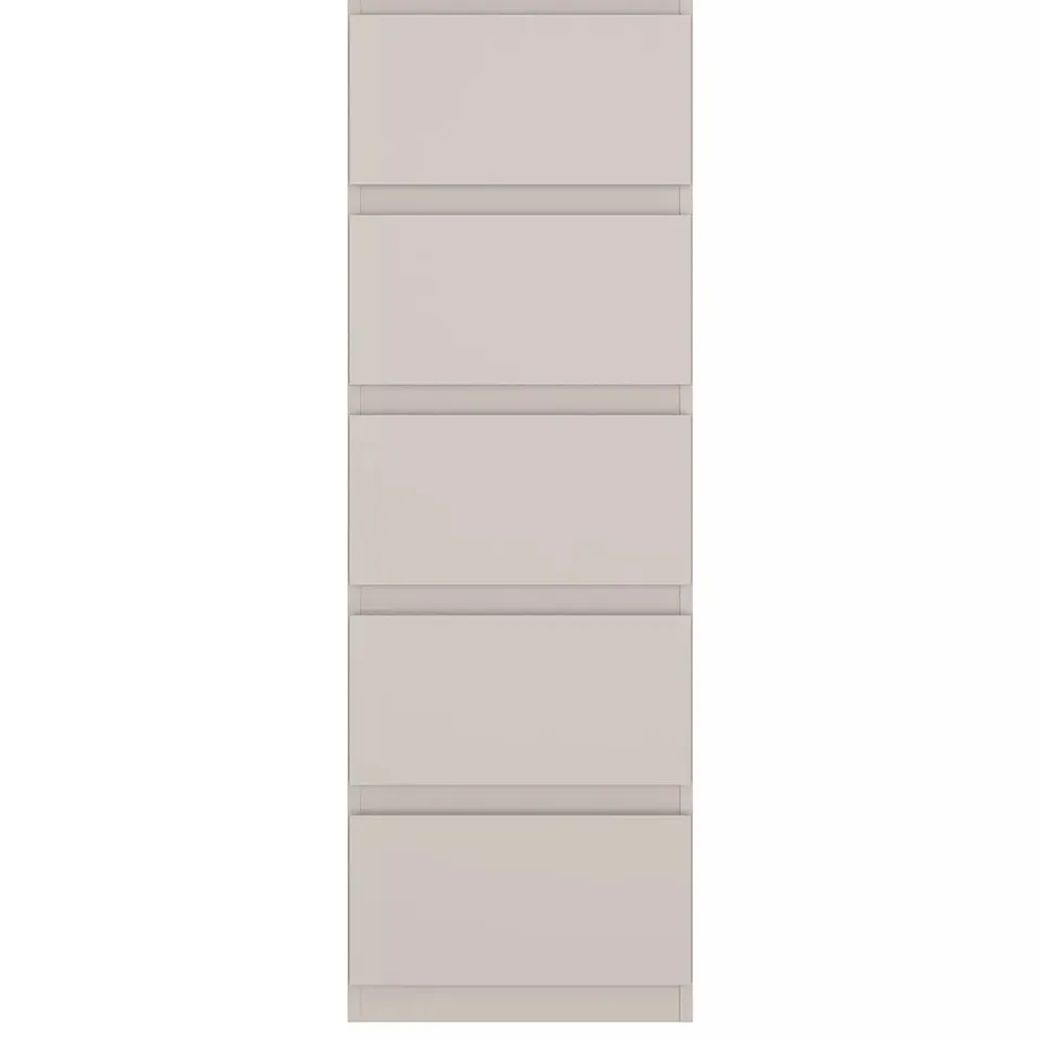 BOXED LISSON NARROW CHEST OF 5 DRAWERS - OATMEAL - FSC CERTIFIED - COLLECTION ONLY