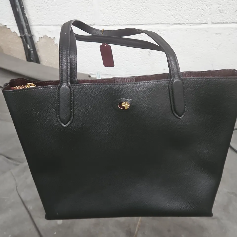 COACH TOTE BAG – BLACK PEBBLED LEATHER