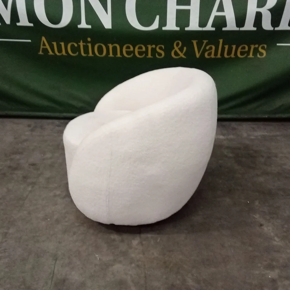 QUALITY DESIGNER BOUCLE FABRIC 360° SWIVEL CHAIR