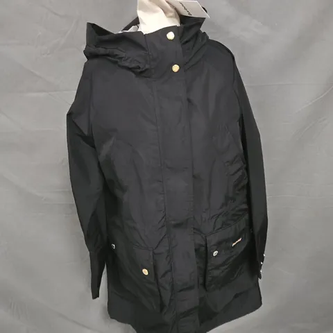 BARBOUR UNA SHOWERPROOF JACKET IN BLACK SIZE 10