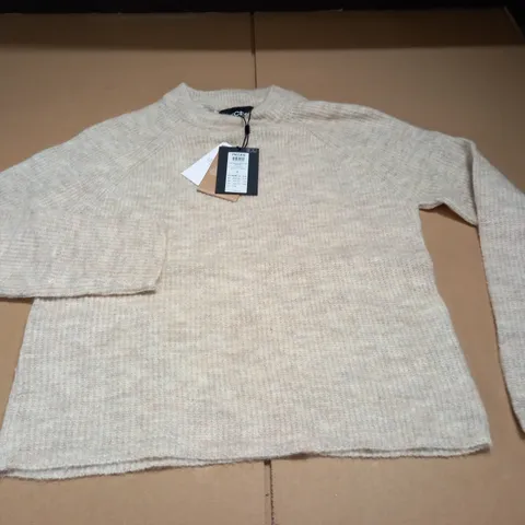 PIECES KNITTED JUMPER IN WHITE PEPPER - S