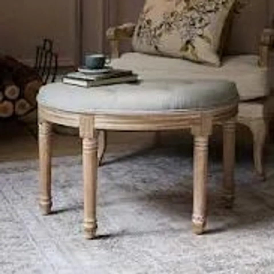 BOXED VOYAGE MAISON ANNETTE LINEN FOOTSTOOL