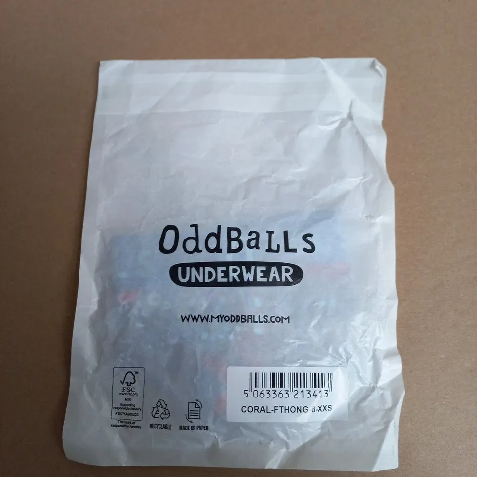 ODDBALLS UNDERWEAR CORAL THONG – UK 6 (XXS)
