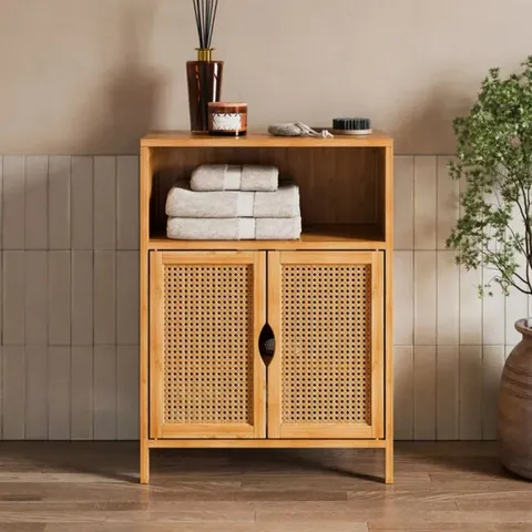 BOXED AVANI TWO DOOR CABINET, BAMBOO (1 BOX)