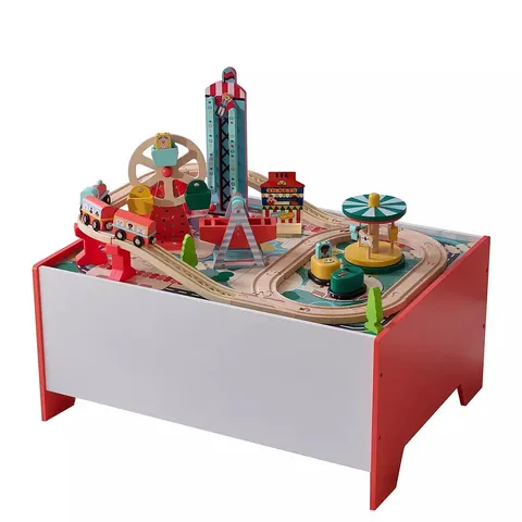 BOXED TEAMSON KIDS AMUSEMENT PARK PLAY TABLE, TRAIN SET - MULTICOLOR