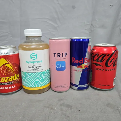 LOT OF 24 ASSORTED DRINKS TO INCLUDE REDBULL, COKE AND TRIP