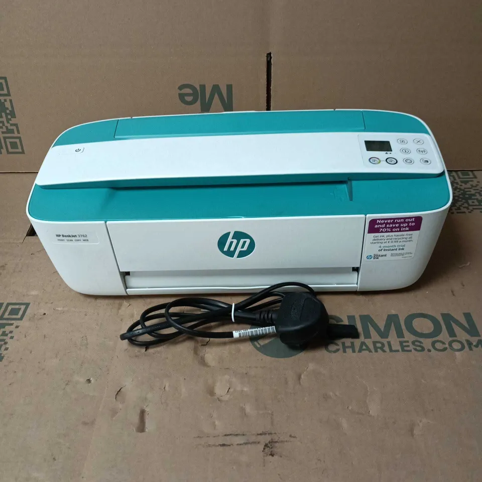 HP DESKJET 3762 ALL-IN-ONE PRINTER – TEAL & WHITE BOXED