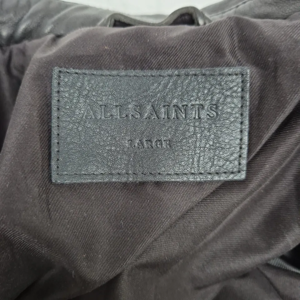 ALLSAINTS LEATHER BIKER JACKET – BLACK – UK SIZE LARGE