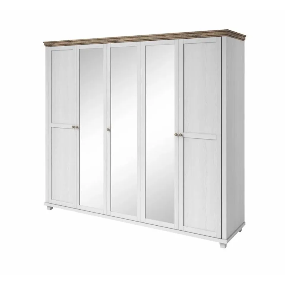 BOXED NIELSINE 5 DOOR MANUFACTURED WOOD WARDROBE [5 BOXES]