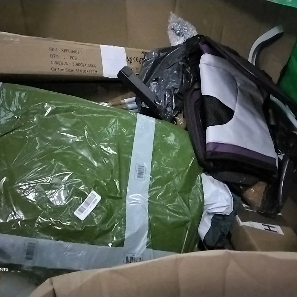 PALLET OF ASSORTED ITEMS INCLUDING MATTRESS TOPPER, GREEN CHRISTMAS TREE, UKULELE, HOMIDEC DRYING RACK, DIPAMKAR HOME&GAREDEN