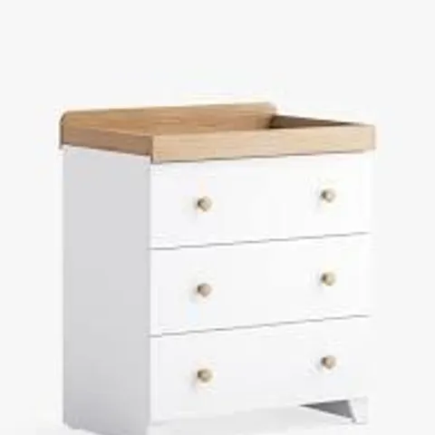 BOXED LITTLE ACORNS FLORENCE DRESSER/CHANGER - WHITE & OAK (2 BOXES)