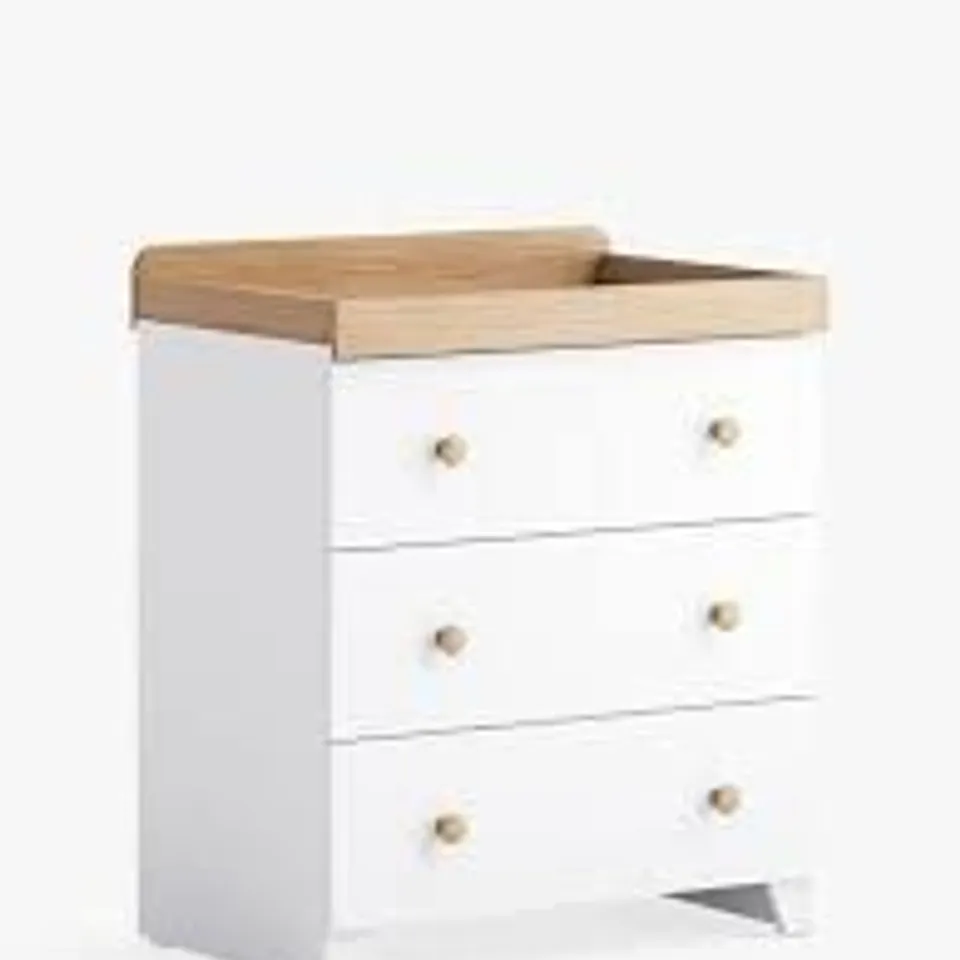 BOXED LITTLE ACORNS FLORENCE DRESSER/CHANGER - WHITE & OAK (2 BOXES)