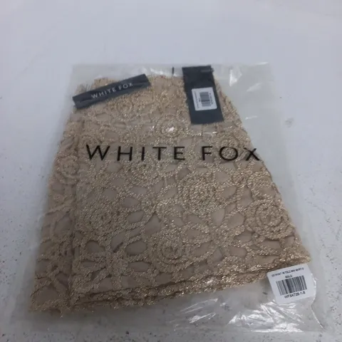 WHITE FOX GOLD LACE MINI SKIRT - S