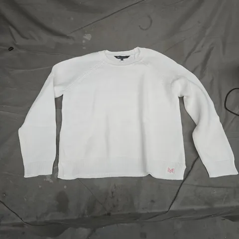 CREW CLOTHING COMPANY WHITE KNIT JUMPER – UK 14