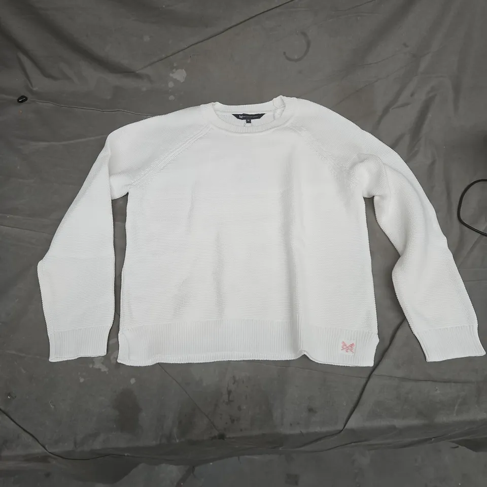CREW CLOTHING COMPANY WHITE KNIT JUMPER – UK 14