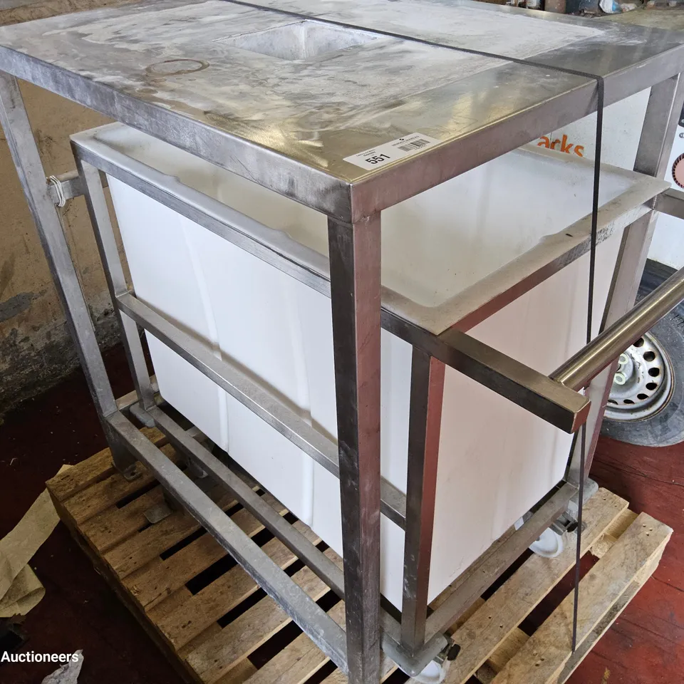 STAINLESS STEEL ICE MACHINE STAND & WHEELED ICE TRUCK