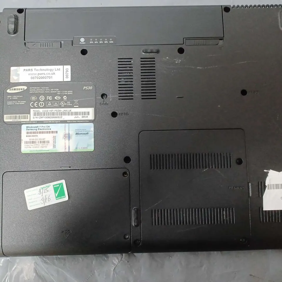 SAMSUNG R530/R730/R540	15 INCH	CELERON P4500 1.87GHZ