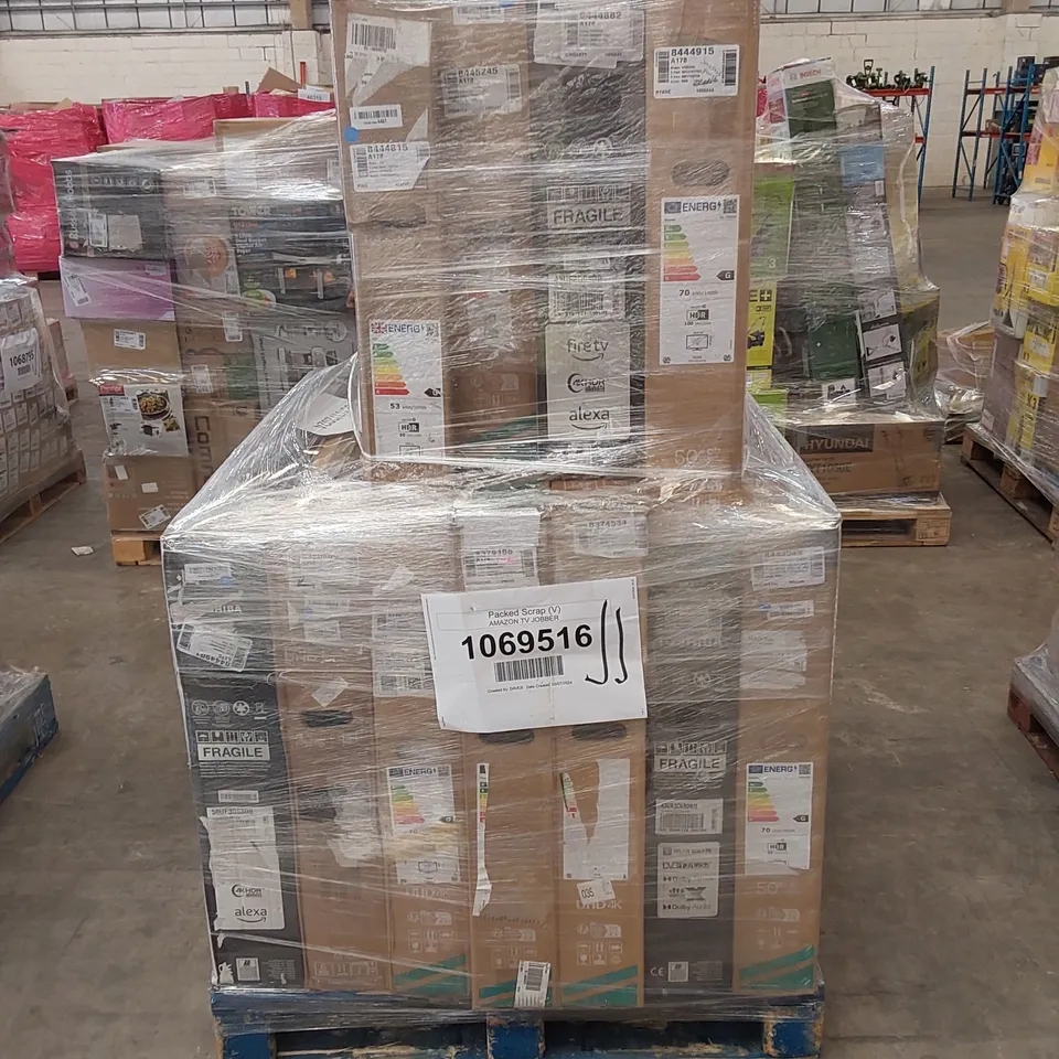 PALLET OF APPROXIMATELY 11 UNPROCESSED RAW RETURN TELEVISIONS TO INCLUDE;