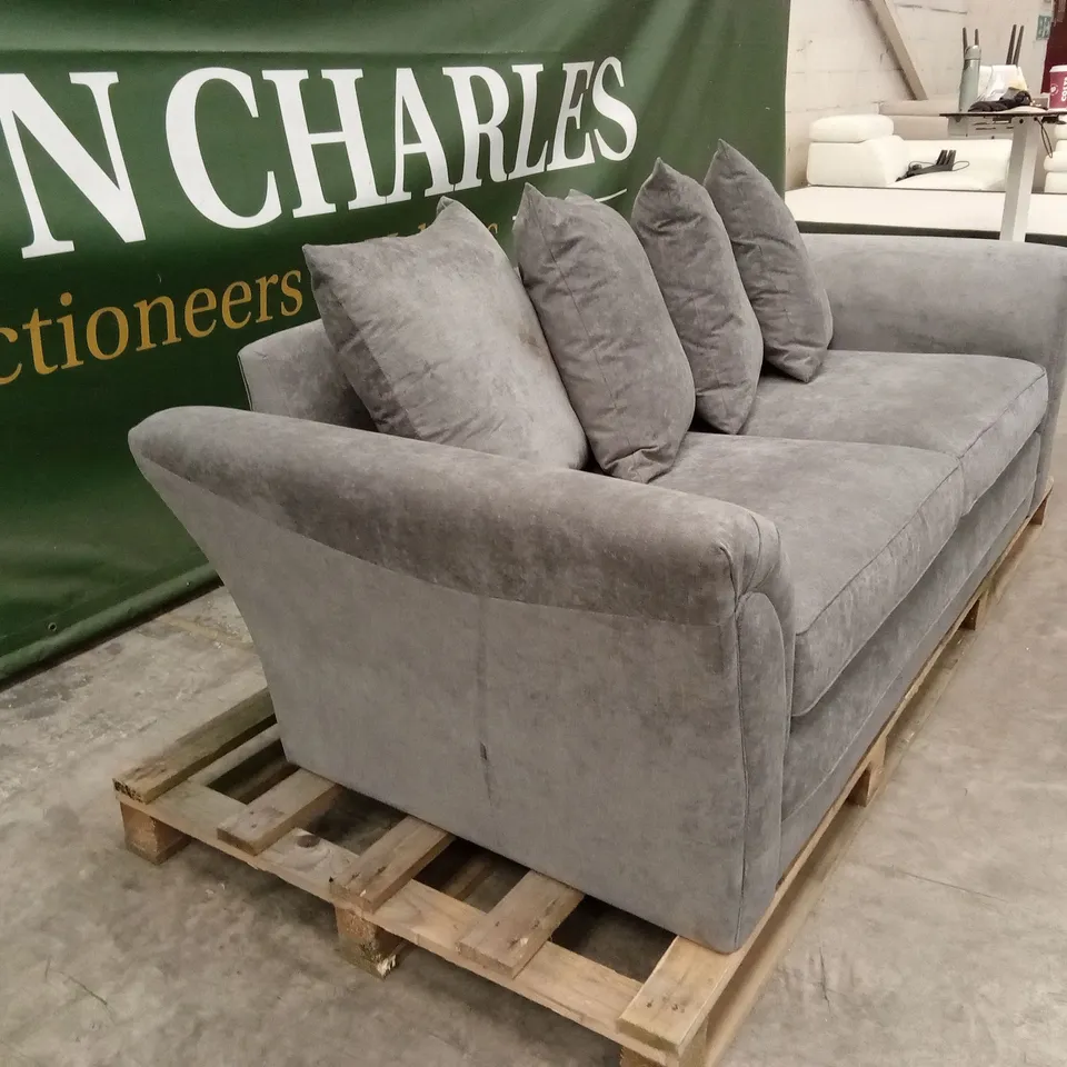 DURY FABRIC 3 SEATER SCATTER BACK SOFA - DARK GREY RRP £499