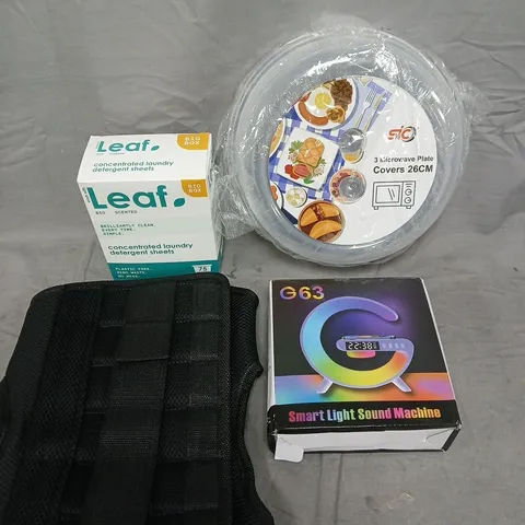 APPROXIMATELY 15 ASSORTED HOUSEHOLD PRODUCTS TO INCLUDE WIRELESS SPEAKER, MICROWAVE PLATE, DETERGENT SHEETS ETC 