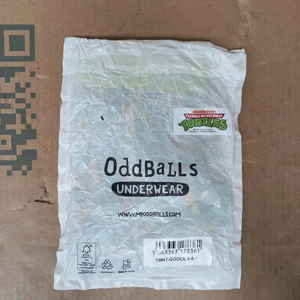 BAGGED ODDBALLS TEENAGE MUTANT NINJA TURTLES GOOLIES SIZE 6-7