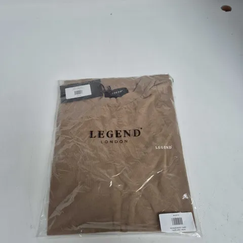 LEGEND LONDON PREMIUM BASICS T-SHIRT – TAUPE LOGO, SIZE M