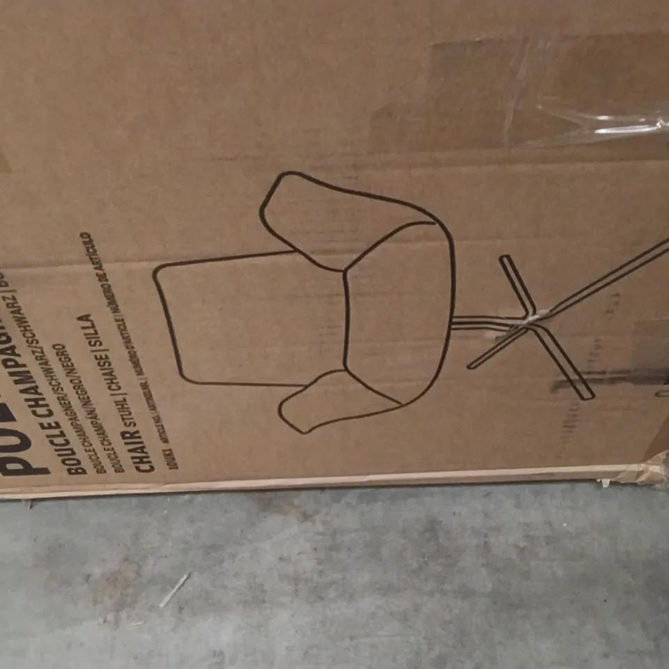 BOXED POLE TWIST CHAIR BOUCLE -CHAMPAGNE BLACK BLACK ( 1 BOX)