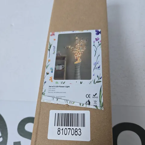 SET OF 2 LED FLOWER LIGHTS - WHITE