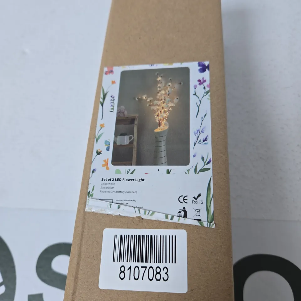 SET OF 2 LED FLOWER LIGHTS - WHITE