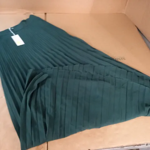 BODEN PLEATED GREEN MAXI SKIRT - UK 10