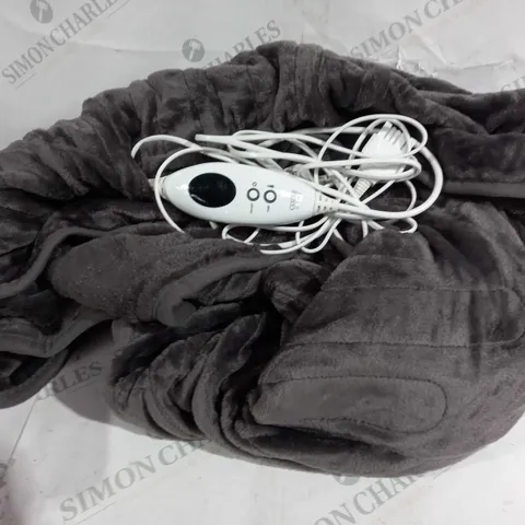 COZEE HOME HEATED BLANKET IN CHARCOAL