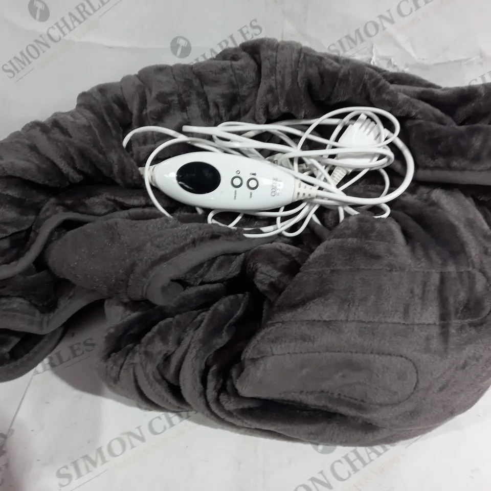  COZEE HOME HEATED BLANKET IN CHARCOAL 