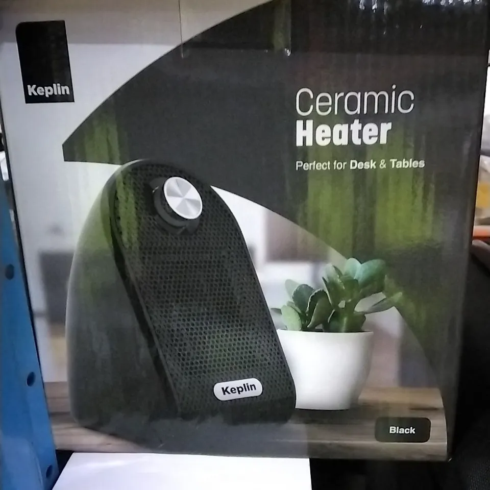 BOXED KEPLIN CERAMIC HEATER FOR DESKS - BLACK 