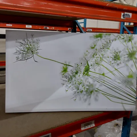 WHITE ON WHITE FLOWER - WRAPPED CANVAS