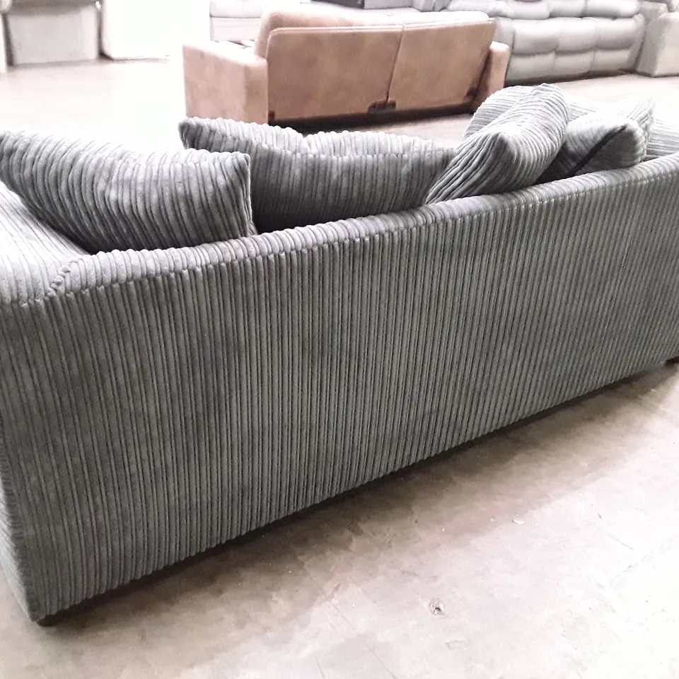 QUALITY DESIGNER DUVERNAY 3 SEATER SOFA - GREY JUMBO CORD FABRIC 