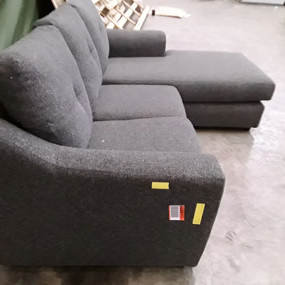 QUALITY DESIGNER AILISH CORNER SOFA RHF CHAISE - DARK GREY FABRIC  