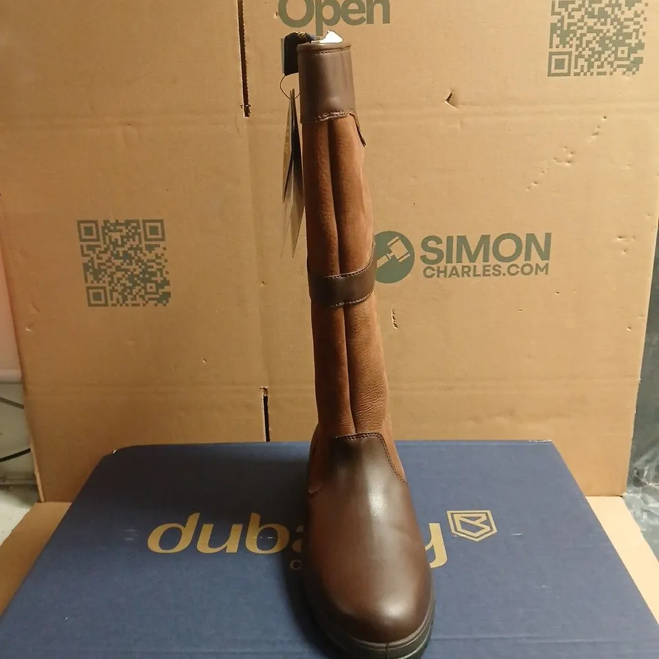 DUBARRY OF IRELAND KNEE-HIGH LEATHER BOOTS – BROWN, GORE-TEX WATERPROOF BOXED SIZE EU 42